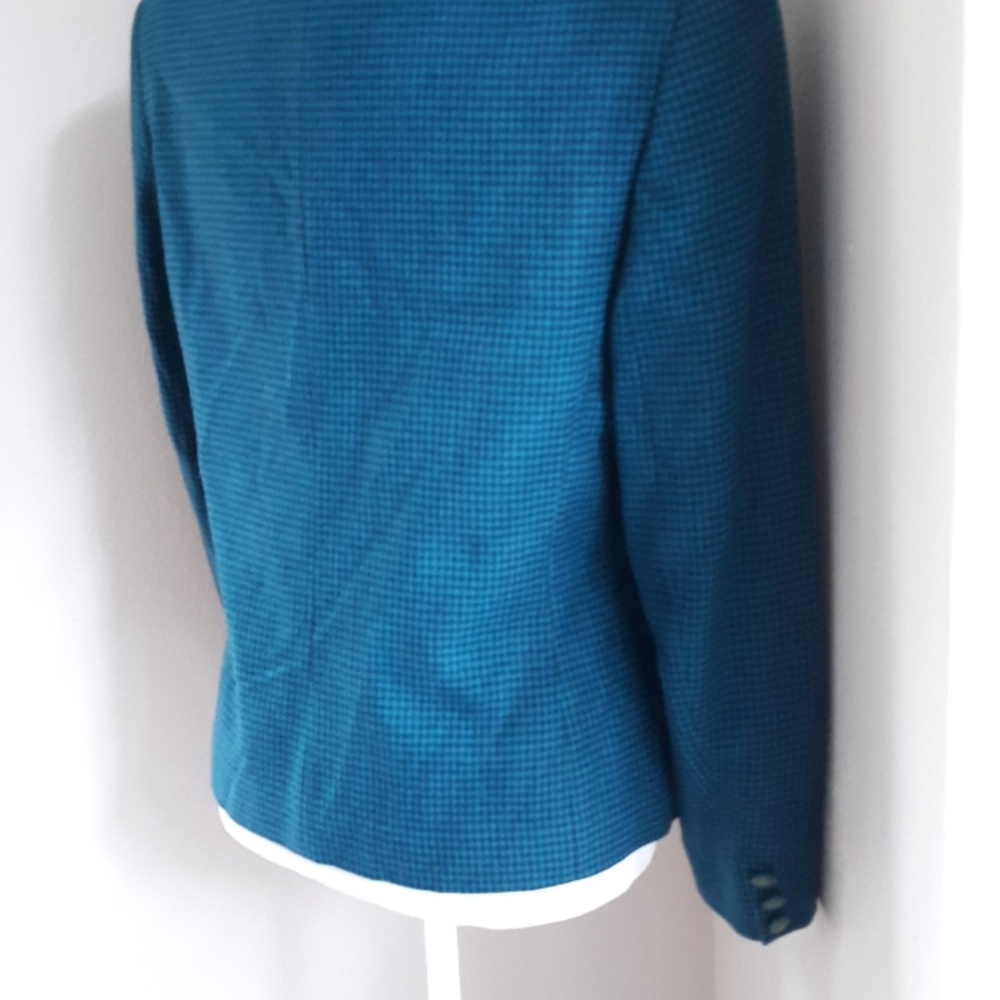 Pendleton Blazer Jacket Houndstooth Teal Vintage - image 4